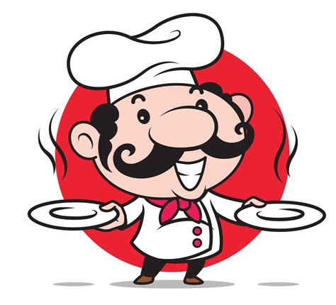 Cartoon Italian Chef With Mustache Royalty Free Stock
