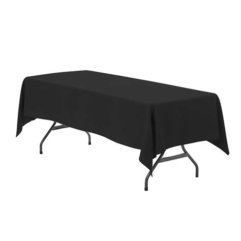 60 x 102 inch rectangular polyester tablecloth black your chair covers inc