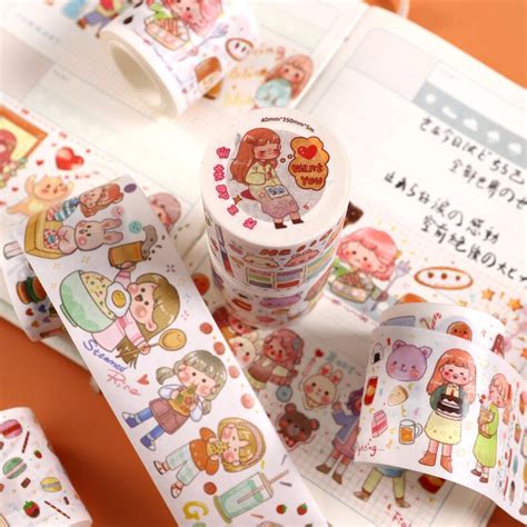 Cute Girl Washi Tape Sample Kawaii Washi Tape Masking Tape Etsy