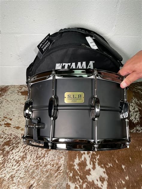 Tama Slp 8x14 Big Black Steel Snare With Tama Bag 2021 Black Reverb