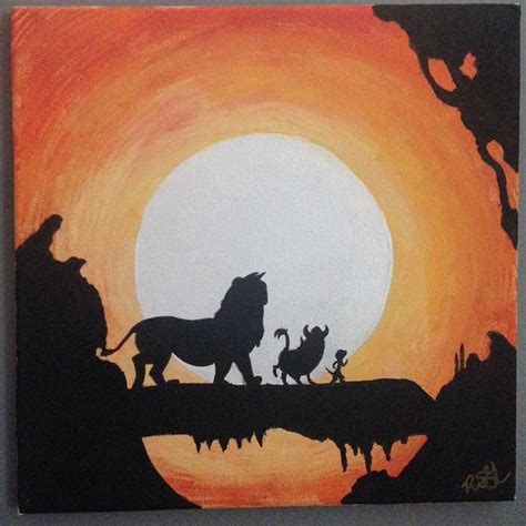My New Disneys Lion King Hakuna Matata Silhouette Sunset Painting
