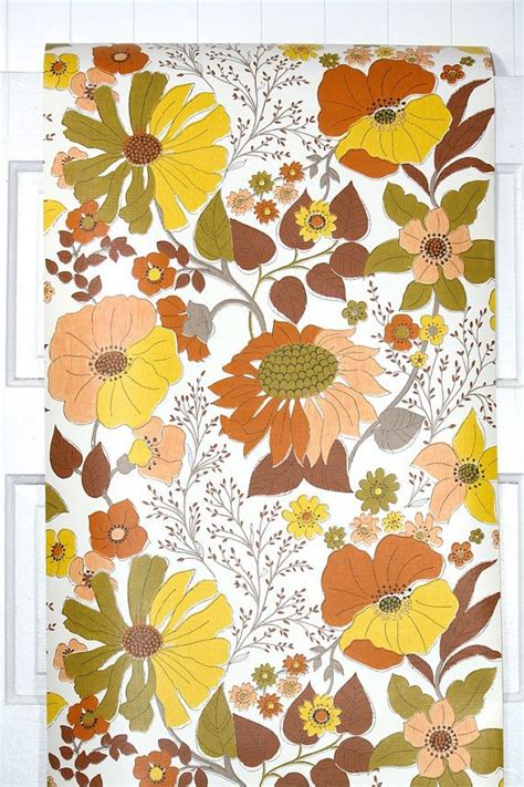 Retro Wallpaper By The Yard 70s Vintage By Retrowallpaper On Etsy