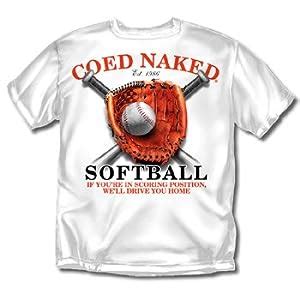 Coed Naked Softball White Adult T Shirt M Amazon Ca Sports Outdoors
