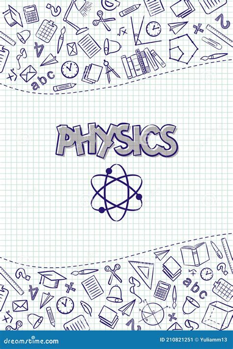 Física Capa De Um Caderno Escolar Ou Livro Didático De Física Ilustração do Vetor Ilustração