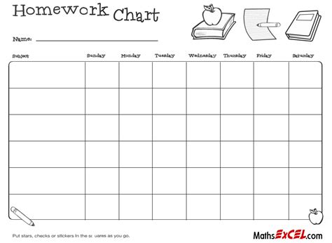 Homework Chart Smart Excel