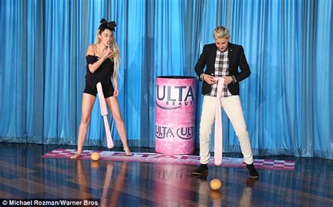 Miley Cyrus And Ellen Degeneres Play A Saucy Game With Some Dangly