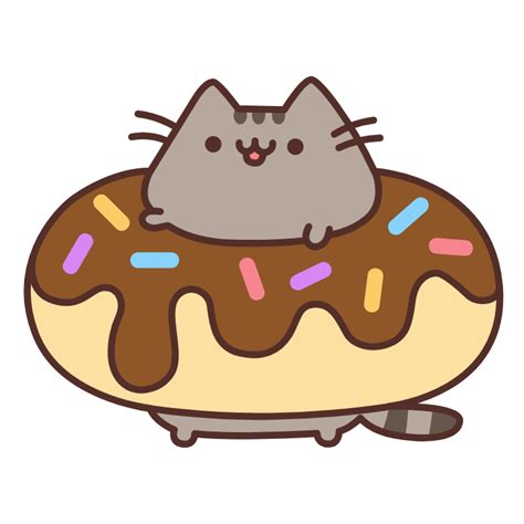 Pusheen In Donut Cute Animal Drawings Kawaii Cute Cartoon Drawings