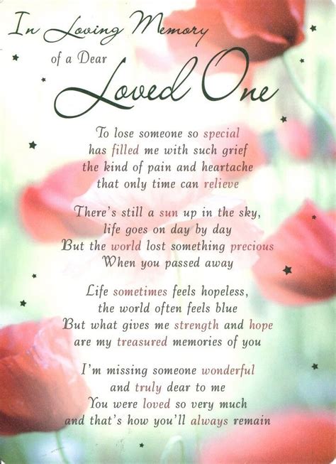 Remembrance Poems For Loved Ones