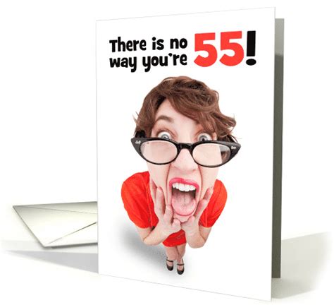 happy 55th birthday funny shocked woman humor card 1595980