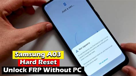 Samsung Galaxy A03 Remove Screem Lock And Unlock Frp Without Pc Youtube