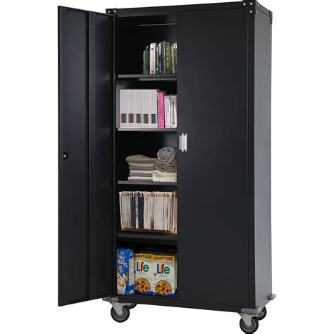 Buy Intergreat Black Metal Storage Cabinet With Wheels 72 Rolling