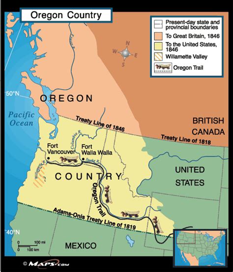 Oregon Country Map 1819 1846 By From Worlds