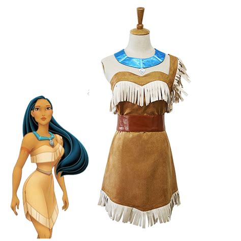 American Cartoon Movie Pocahontas Cosplay Costume Indian Princess Matoaka Sexy Dresses Halloween