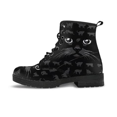 Black Cat Boots Leather Boots Women Boot Shoes Women Cat Boots