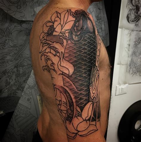 Inspirasi 26 Black And Grey Koi Fish Tattoo