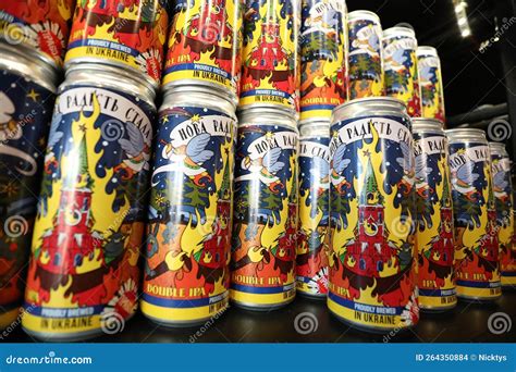 burning moscow kremlin labled beer created by local brewery in lviv western ukraine 19
