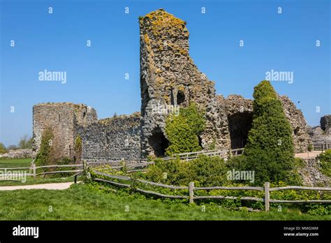 The Beautiful Ruin Of The Historic Pevensey Castle In East Sussex Uk