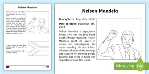 Nelson Mandela Fact File Teacher Made Twinkl