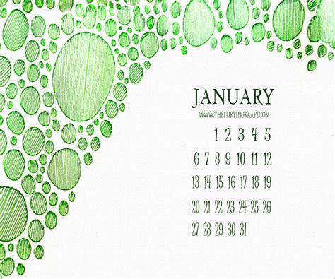 Freebie January Desktop Calendar The Flirting Kaapi