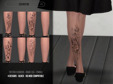 Imf Tattoo Flowers Calve The Sims 4 Catalog