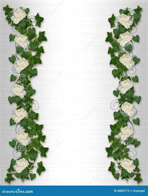 Ivy And Peony Floral Border Invitation Stock Illustration