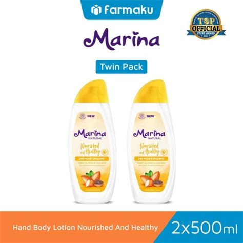 Jual Twin Pack Marina Hand Body Lotion Nourished And Healthy 500 Ml