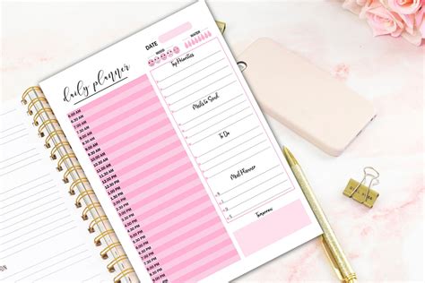 Daily Planner With Hours Day Schedule Planner Printable 732420