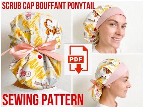 Maybe you would like to learn more about one of these? Scrub Cap Style8 Bouffant Ponytail Sewing Pattern Double ...