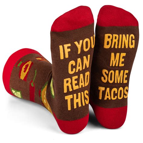 Lavley Novelty Socks If You Can Read This Bring Me Some Tacos