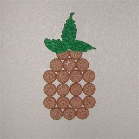 1953 Bottle Cap Crochet Pattern Pineapple And Grape Trivets Etsy