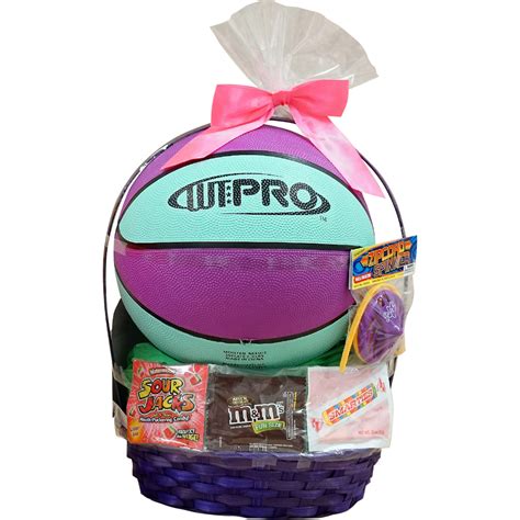 Wondertreats Large Easter Basket Basketball With Spin Toy T