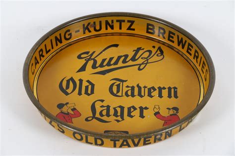 Carling Kuntz Old Tavern Lager Tin Litho Beer Tray