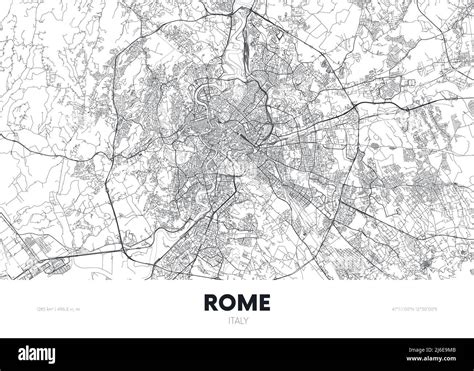 Mapa De La Ciudad Roma Italia Cartel De Viaje Plano Urbano Detallado