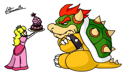 Peachs Cake To Bowser Bowser King Koopa Super Mario Bros