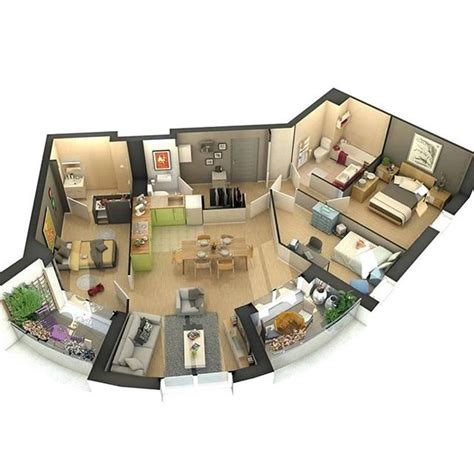 Ada pilihan bahan yang beragam seperti. Gambar Denah Rumah Unik Minimalis 2 Kamar Bikin Betah ...