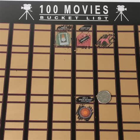 Top 100 Movies Scratch Off Poster Bucket List Poster Artistic Icons