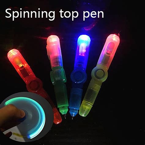 Flash Glow Spinning Rotating Pen With Led Light Play Game For Kids
