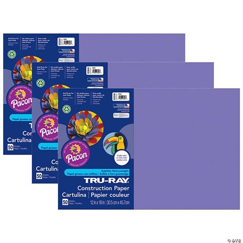 Tru Ray Construction Paper Violet 12 X 18 50 Sheets Per Pack 3