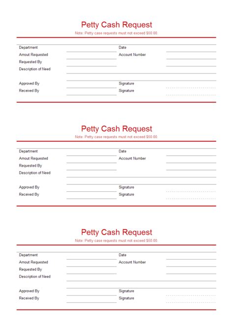 Petty Cash Request Free Petty Cash Request Templates