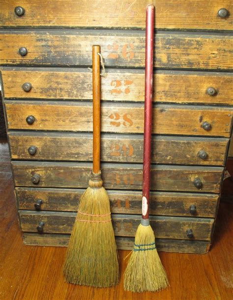 Two Charming Old Small Brooms One Hearth Broom And One Childs Broom