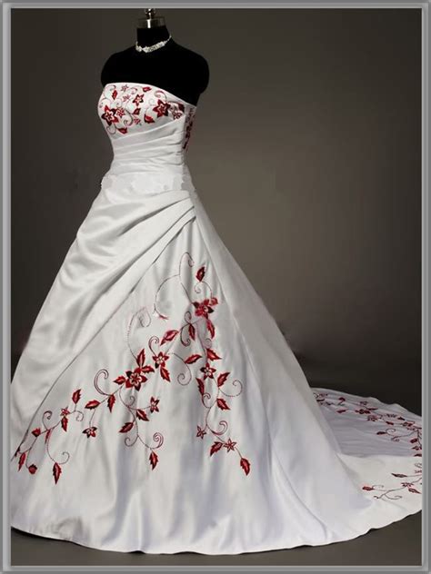 Red And White Wedding Dress The Hippest Pics