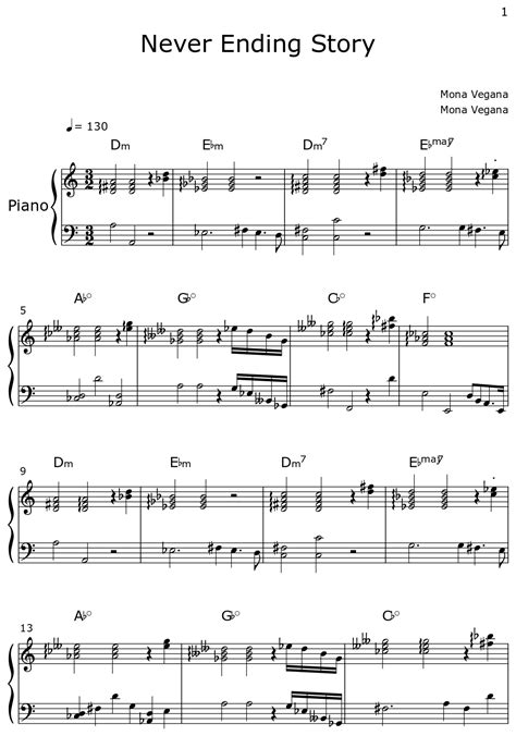 Never Ending Story Sheet Music For Piano
