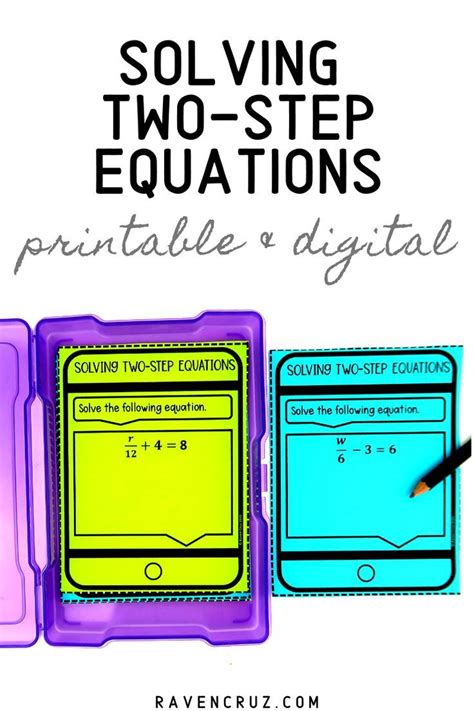 Solving Two Step Equations Task Cards Classroom And Distance Learning