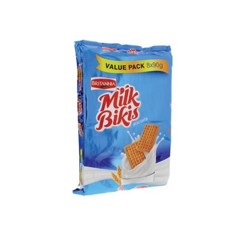 Britannia Milk Bikis Biscuits 8 X 90gm