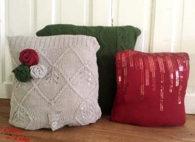 Repurpose Old Sweaters Into Throw Pillows Gathered In The Kitchen