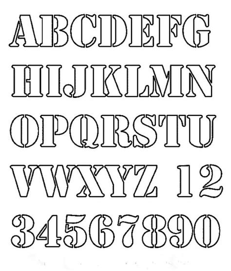 Outline Free Printable Alphabet Stencils Template Printable Templates Free