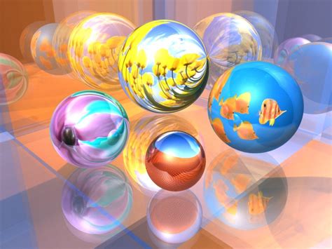 3d Glass Balls Reflection Hd Desktop Wallpapers Hd