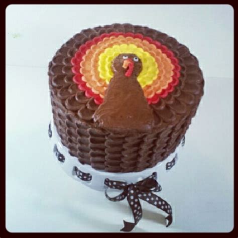 Thanksgiving Turkey Yellow Cake With Chocolate Frosting