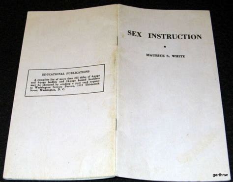 Sex Instruction 1938 Booklet By Maurice S White Washington Service