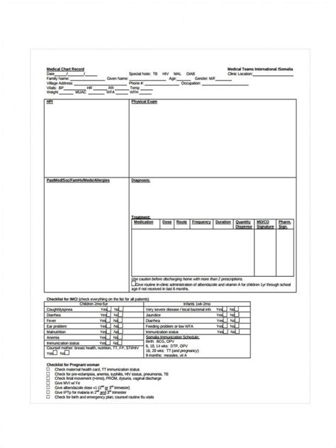 Patient Medical Chart Example